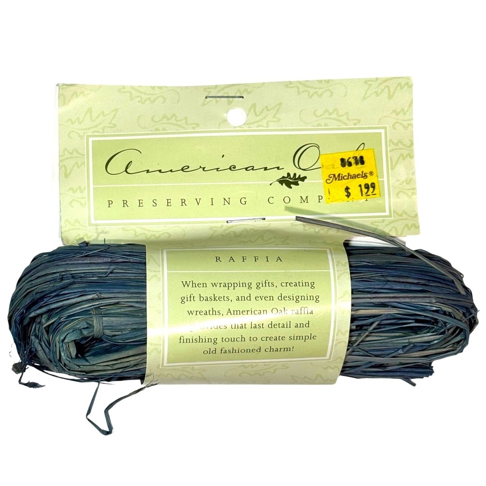 American Oak Raffia Wedgewood Blue MS201-59 Natural Fiber Craft NOS